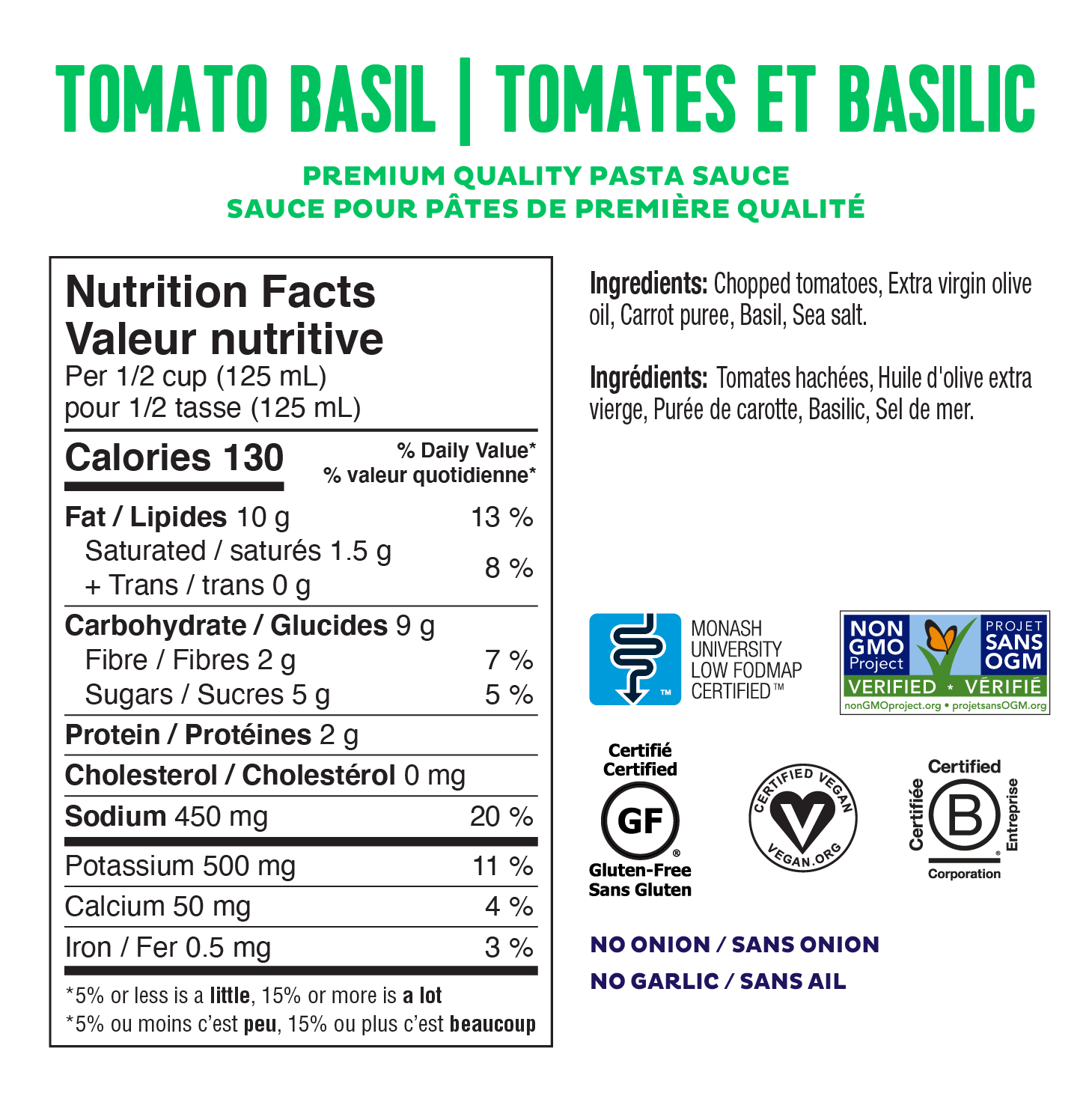 Fody Foods Pasta Sauce - Tomato Basil (547 ml) - Lifestyle Markets